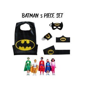 Batman Super Hero Capes Costume for Kids Adults Set of 5 Pieces One Size NEW